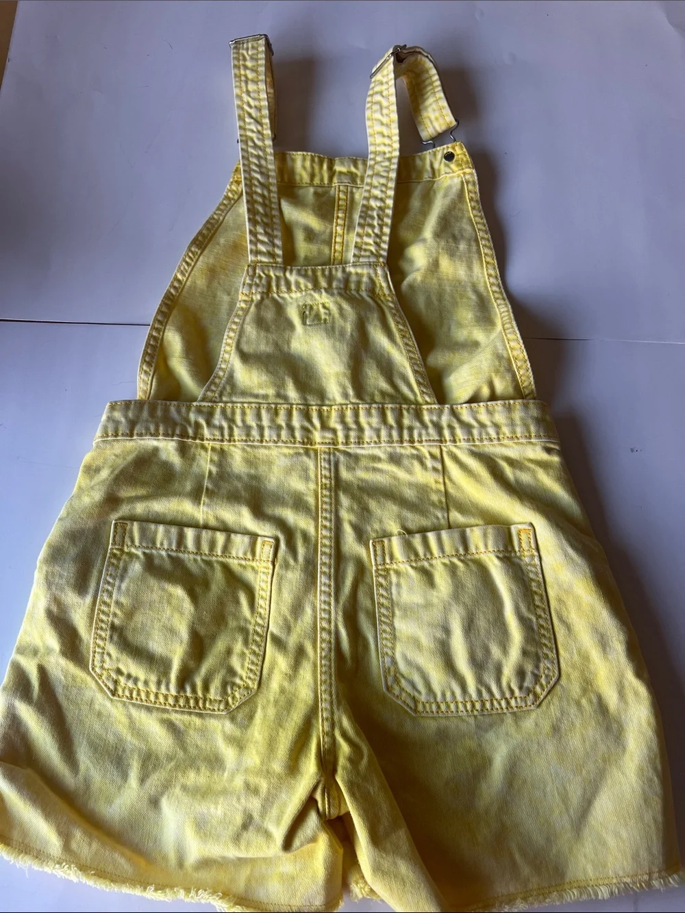 GAP Bright Yellow Denim Short Overalls